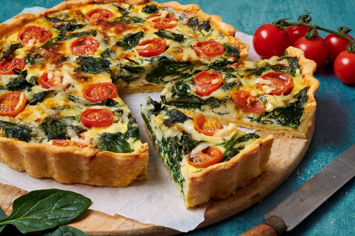 Spinach and Tomato Quiche