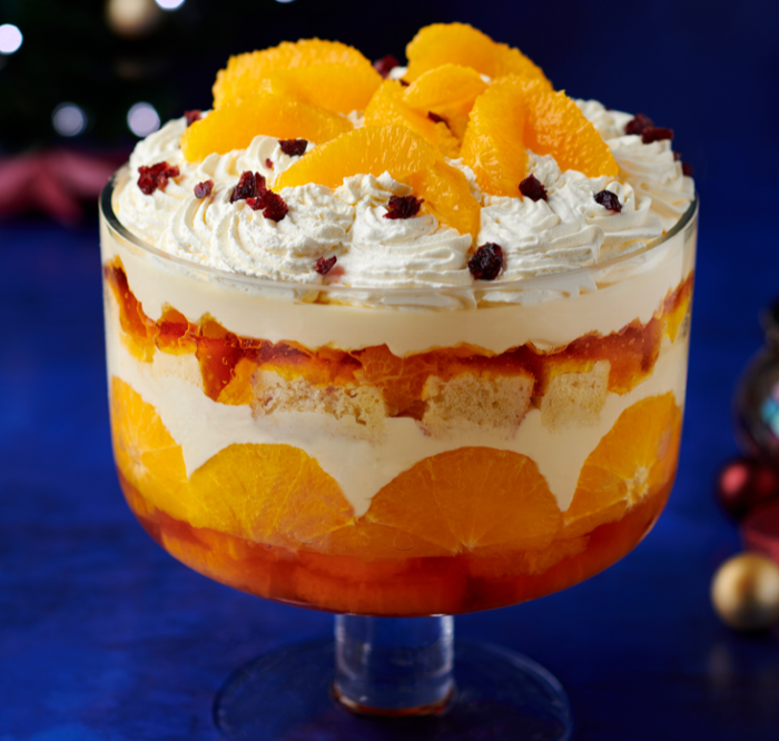 Christmas trifle with Cointreau, Orange and Cranberry 