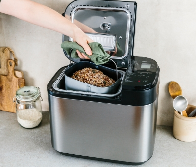 Panasonic bread maker in use